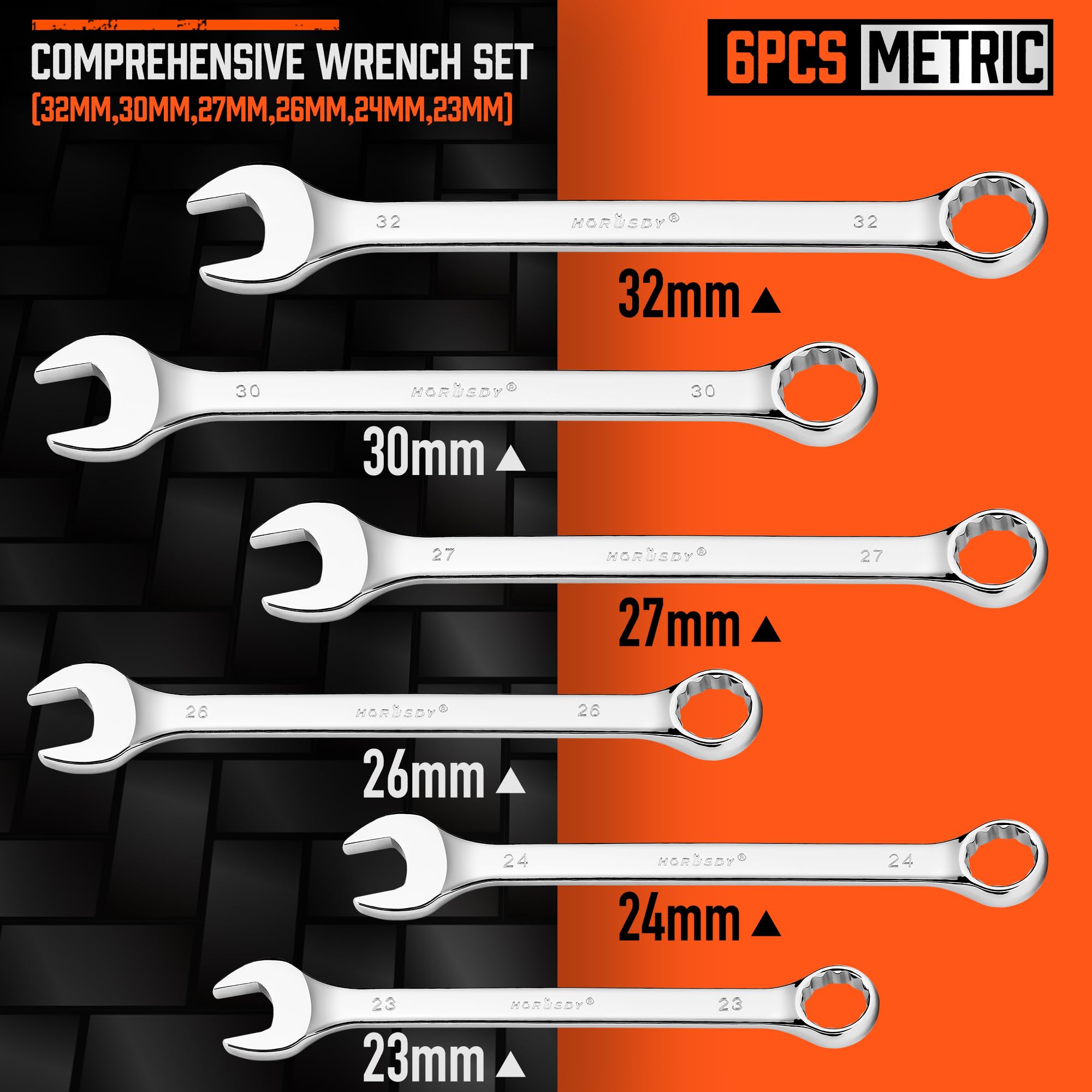 HORUSDY wrench with 12-point design for secure bolt engagement in repairs