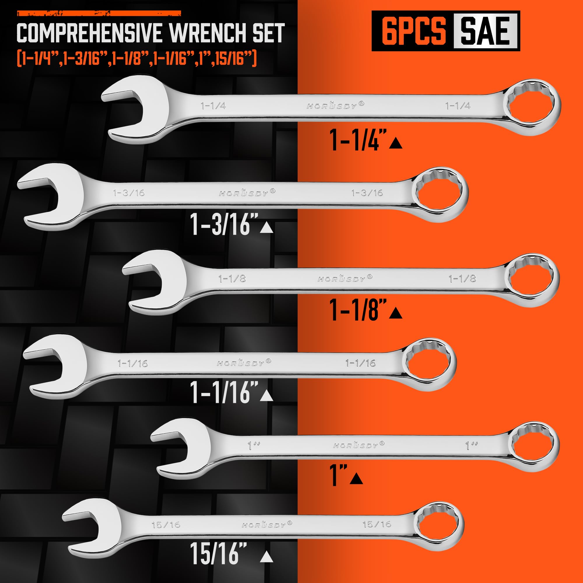 HORUSDY 15-16 inch wrench highlighting easy grip for tight bolts