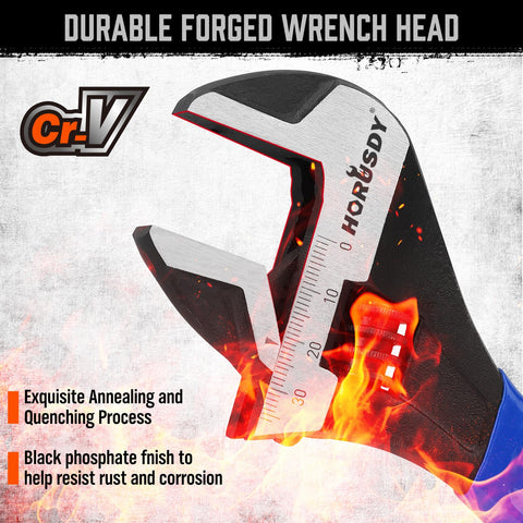 HORUSDY wrench displays metric and SAE scales for fast reference during tightening.