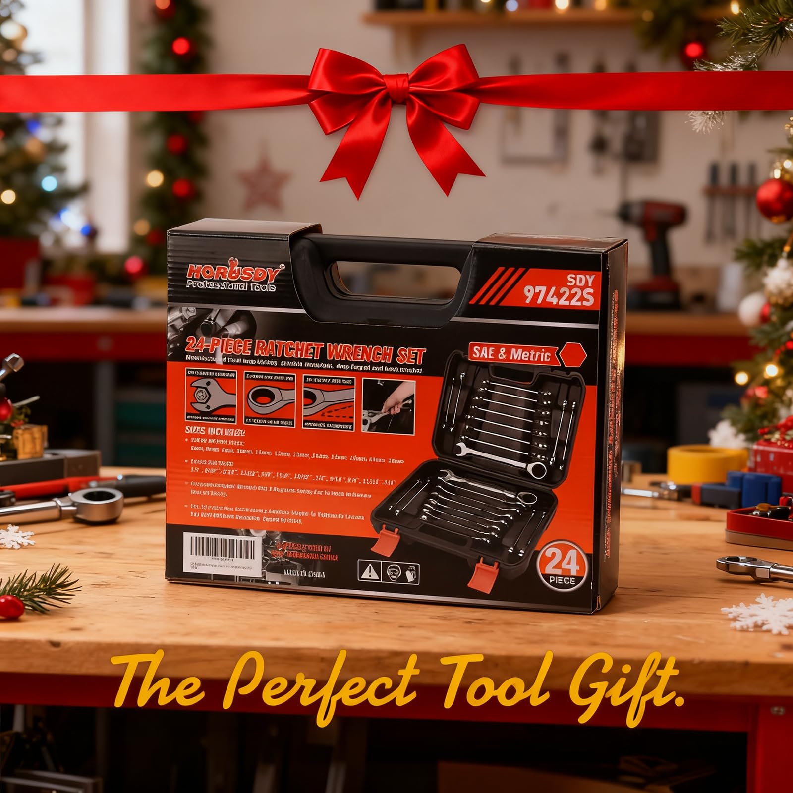 HORUSDY 72-tooth ratchet wrenches enable smooth tightening in tight spaces.