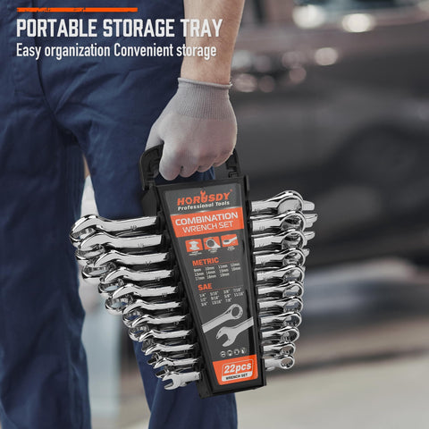 HORUSDY laser-marked sizes help identify metric and sae quickly.