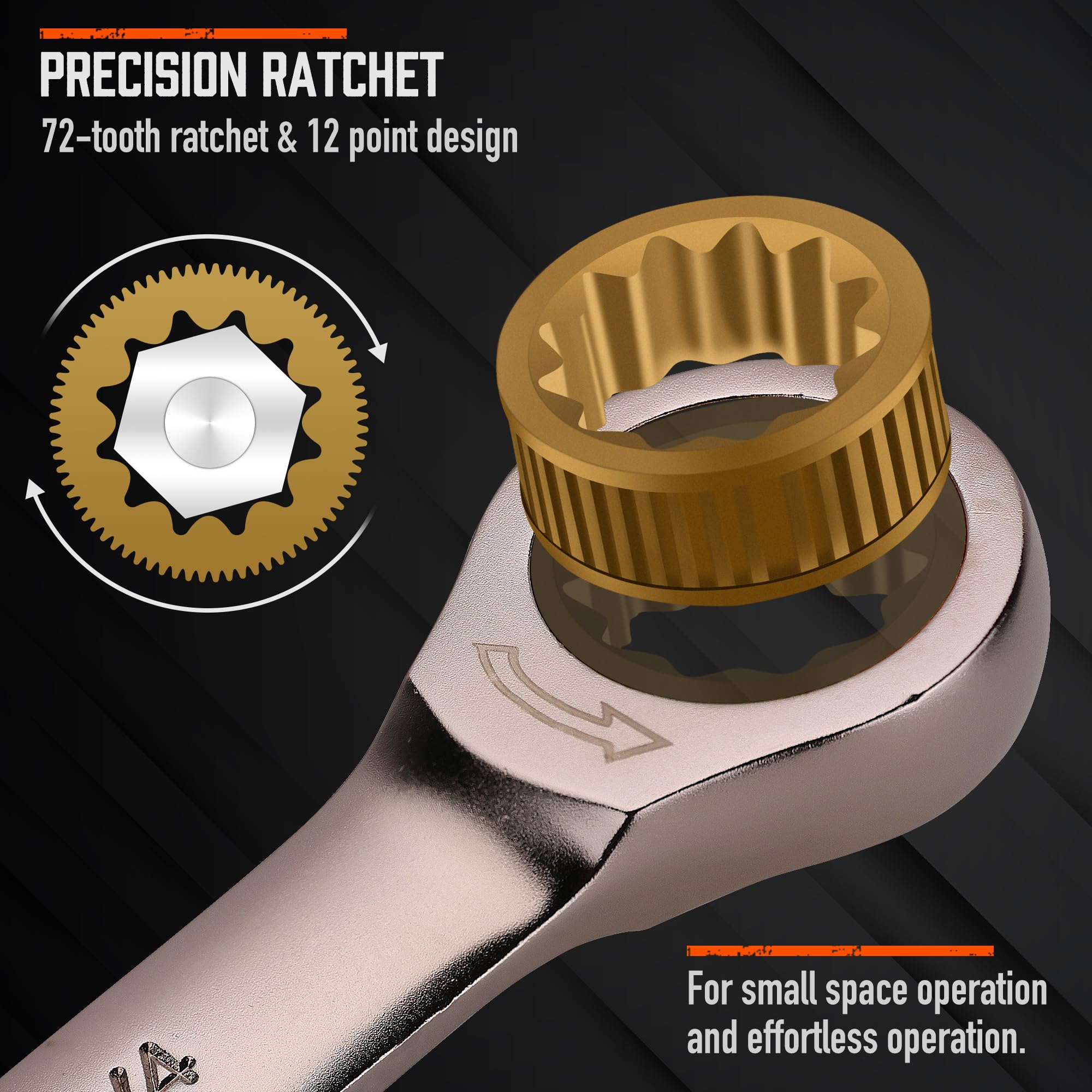 HORUSDY wrenches arranged by size for easy selection