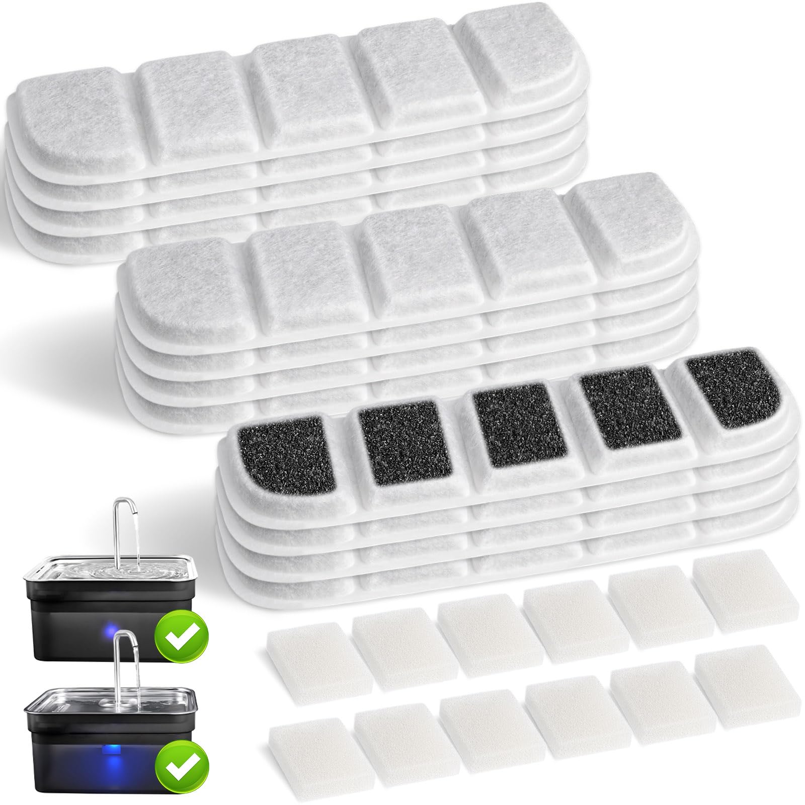 Hoscabss 24-pack replacement filter for SIBAYS Kastty FS70 keeps drinking water clean.