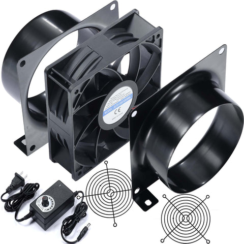 Hose Vary 4-inch axial exhaust fan front view for efficient air extraction.