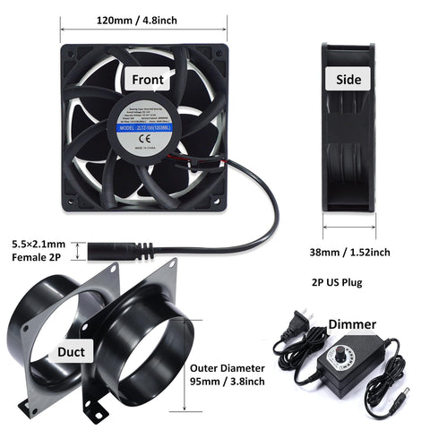 Hose Vary PWM dimmer control enables precise speed adjustments.