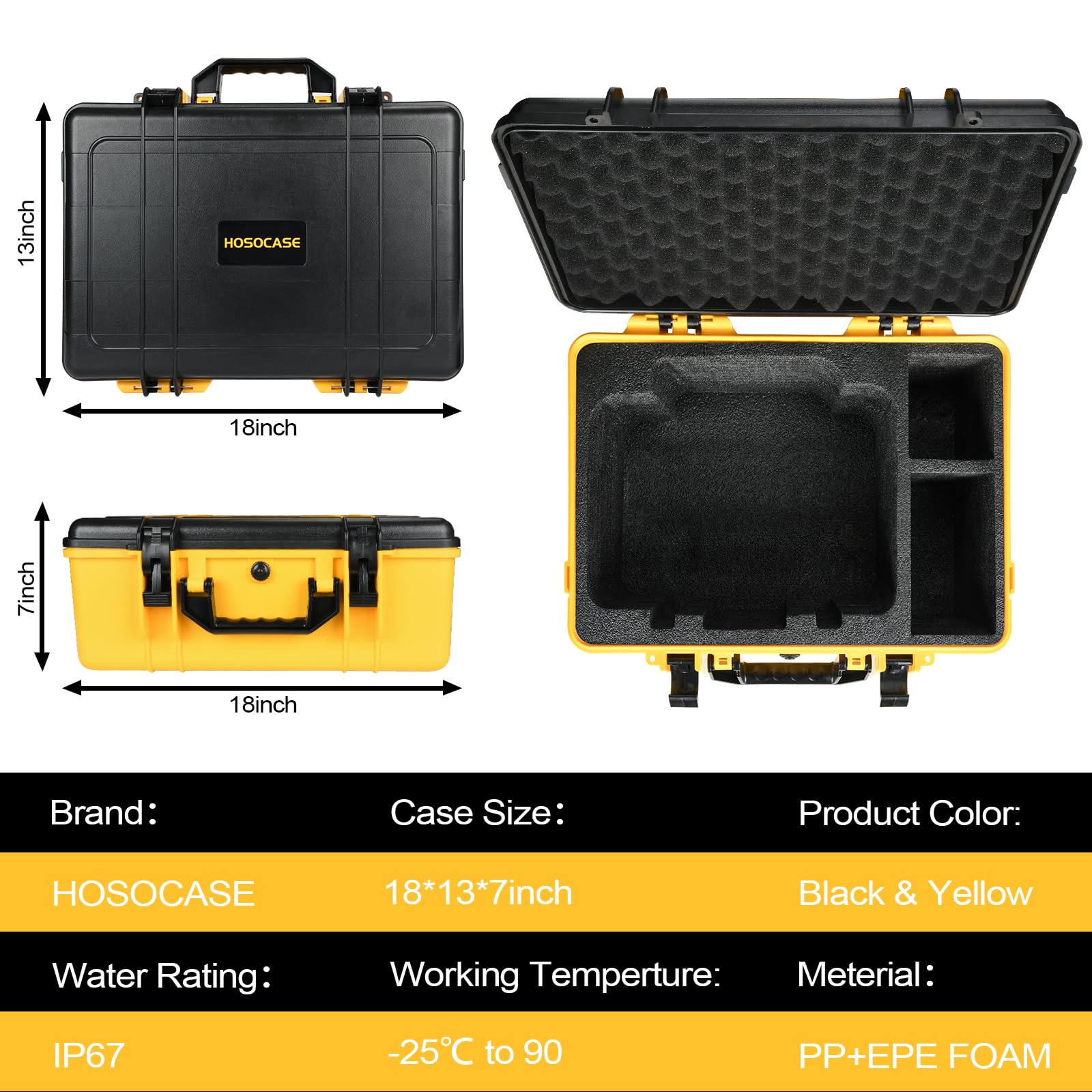 HOSOCASE case for Dewalt DCC020IB, interior capacity for inflator and chargers