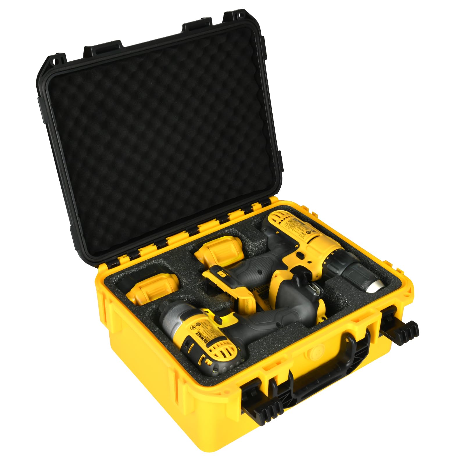 HOSOCASE Dewalt case with IP67 waterproof seal protecting tools on site.