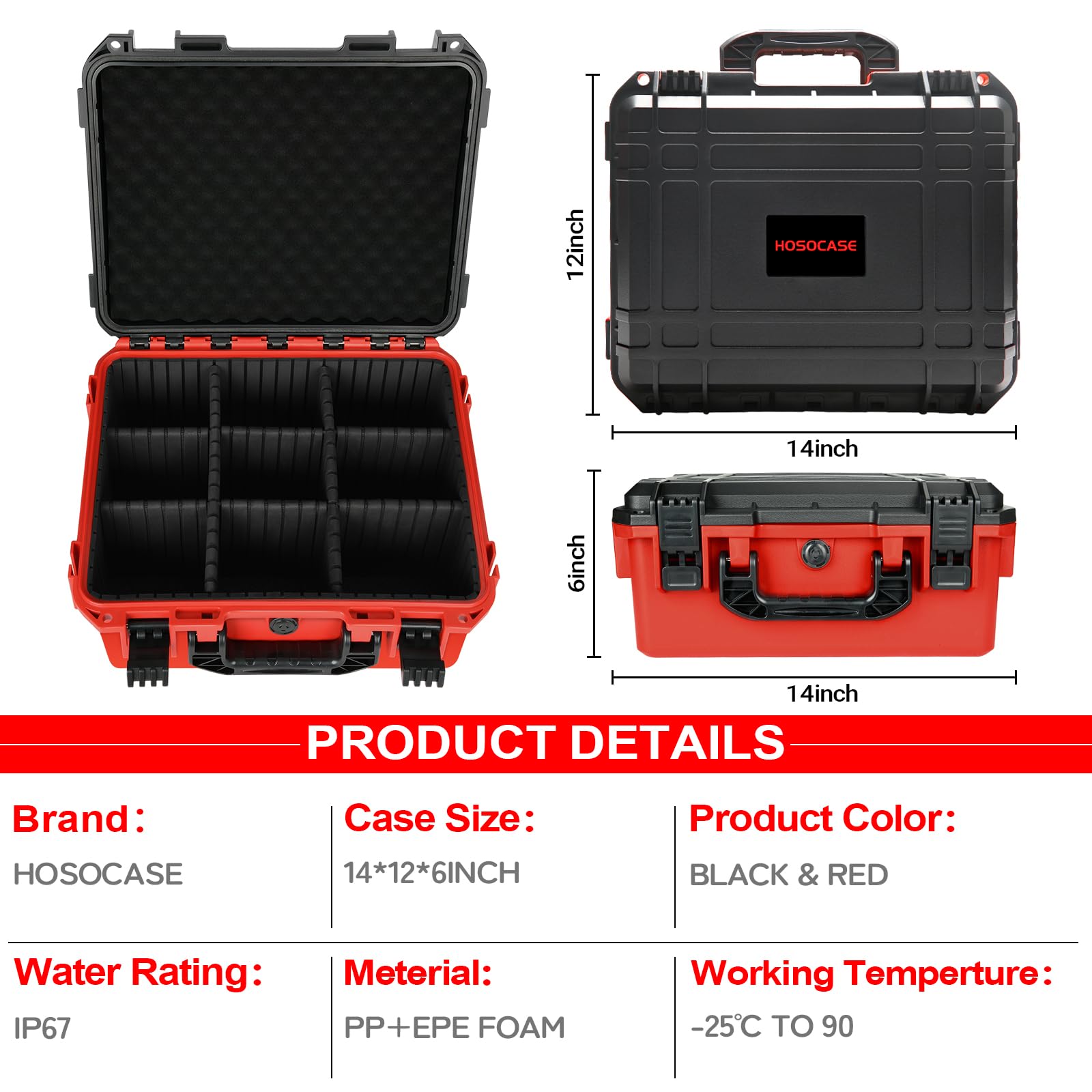 HOSOCASE durable PP exterior resists impact for reliable storage in challenging environments.