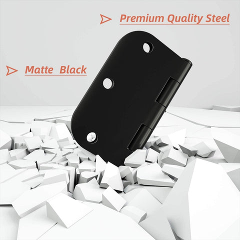 HOSOM durable steel hinge in a matte black finish that resists wear.