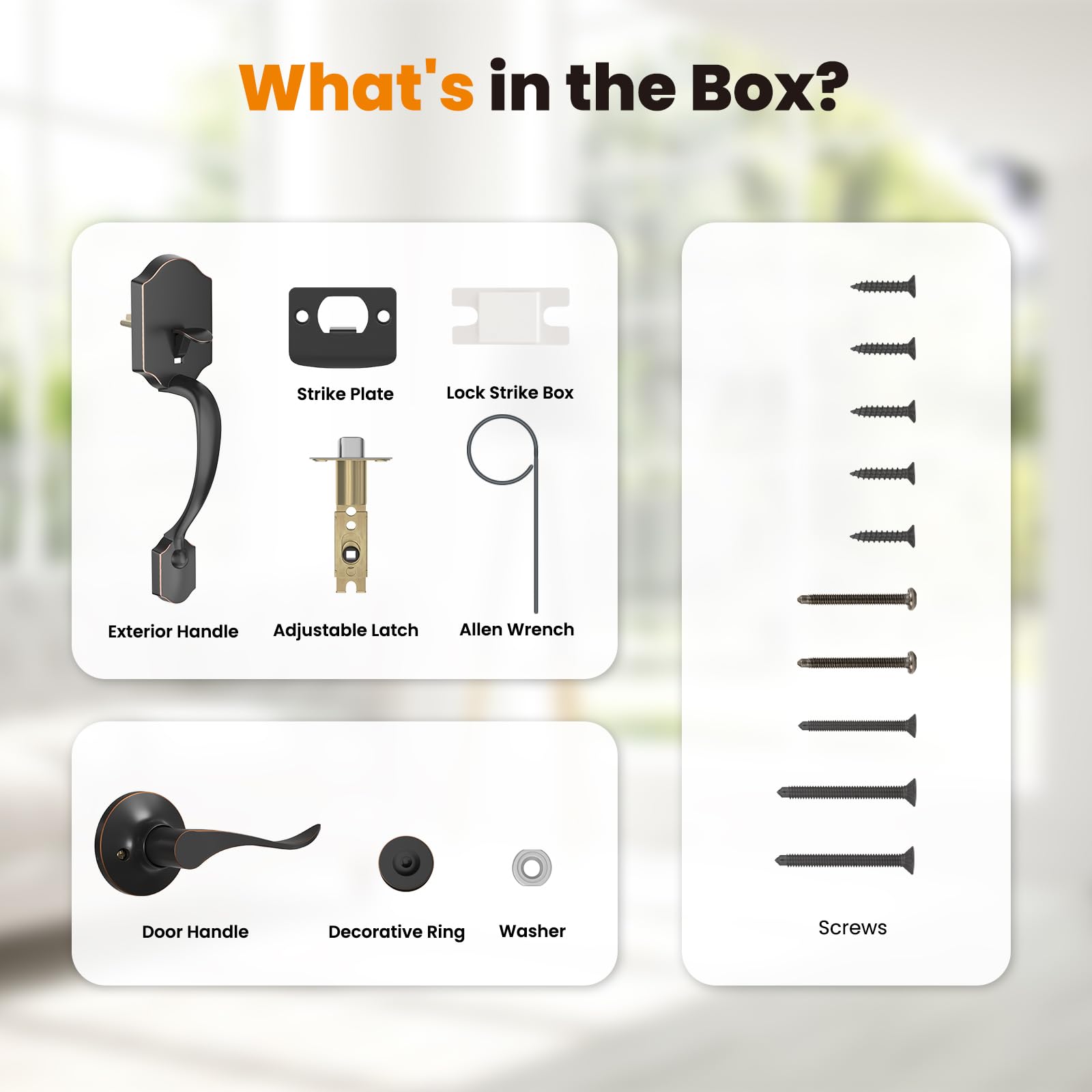 HOSOM rustproof zinc alloy exterior hardware for long lasting performance.