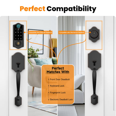 HOSOM versatile handleset for right or left handed doors.