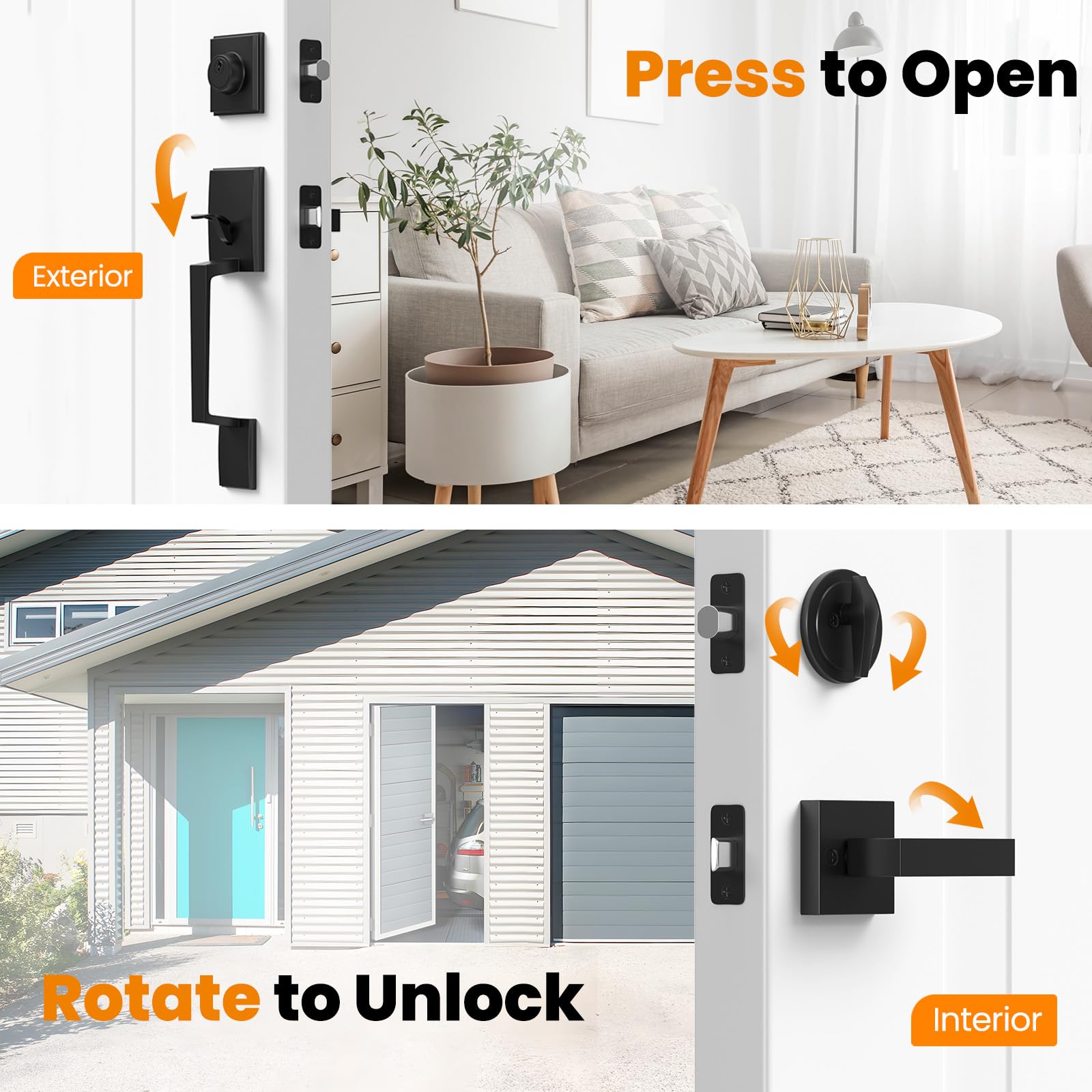 Durable zinc alloy construction resists rust for long-lasting outdoor use with HOSOM.