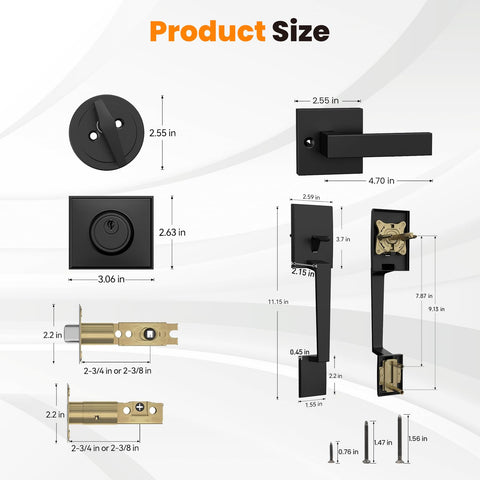 Reversible lever handle on HOSOM set fits both right- and left-handed doors.