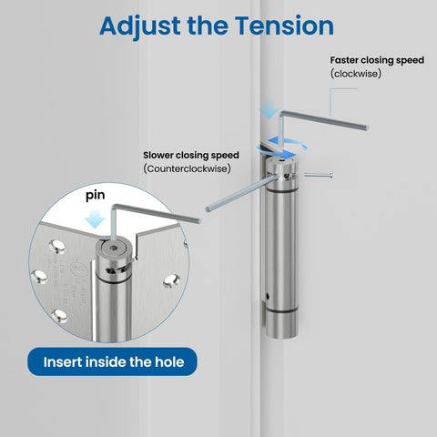 HOSOM high-capacity hinges that support paired doors up to 85-100 lbs