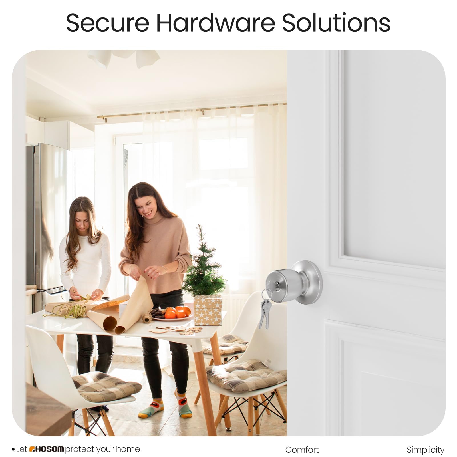 HOSOM durable satin nickel door handle designed for long-term use