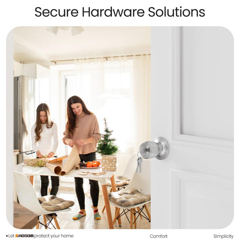 HOSOM durable satin nickel door handle designed for long-term use