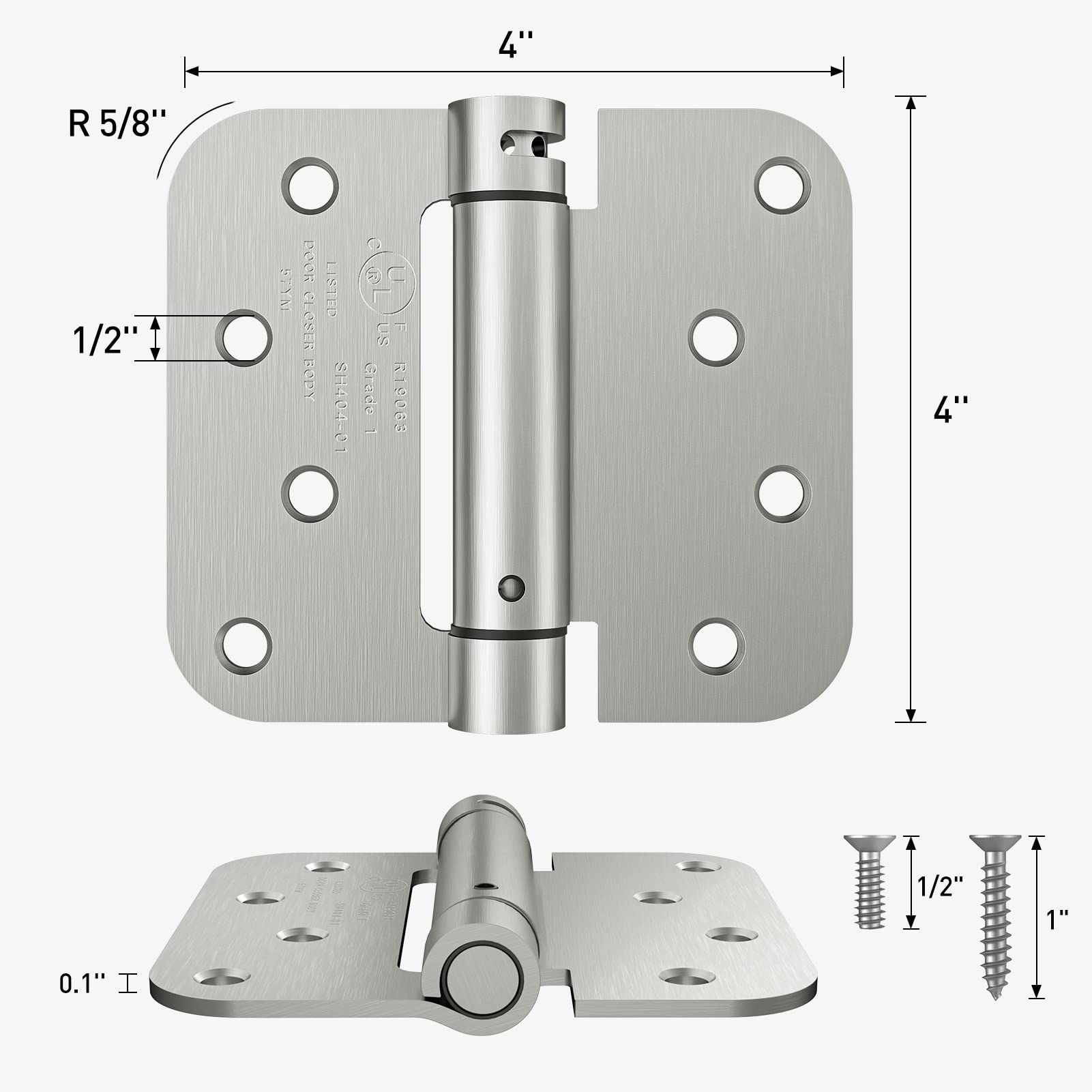 HOSOM self-closing hinges side-view demonstrates compact profile for tight spaces.