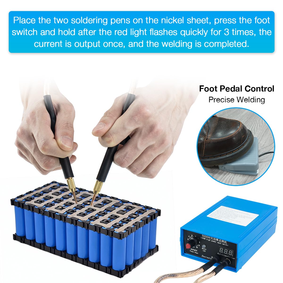Hosyond 5000W control panel allows easy current adjustment and status monitoring.