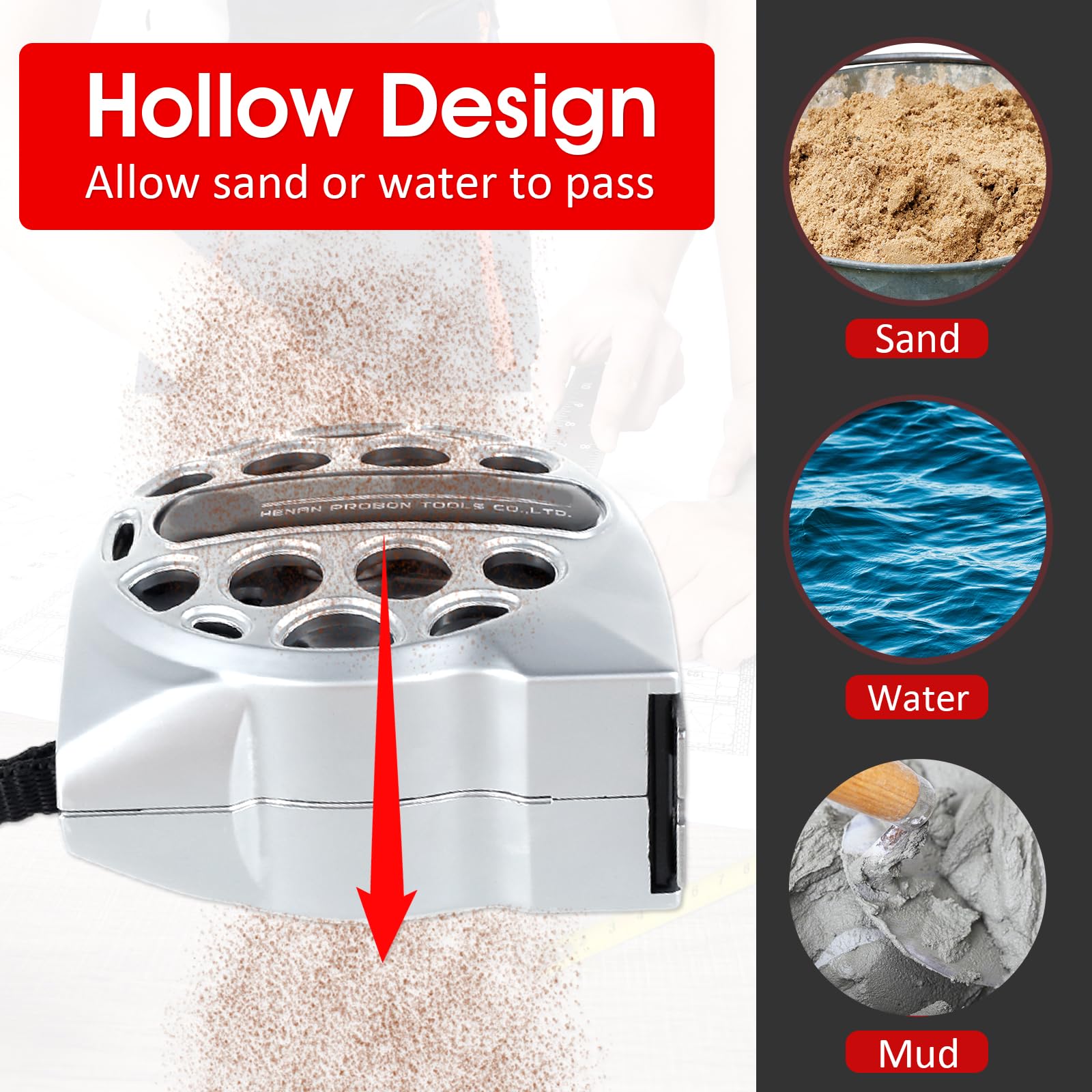 HOTBEST hollow design tape measure easy to clean after rough site work.