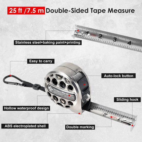 HOTBEST stainless steel blade tape measure built for durable construction measurements.