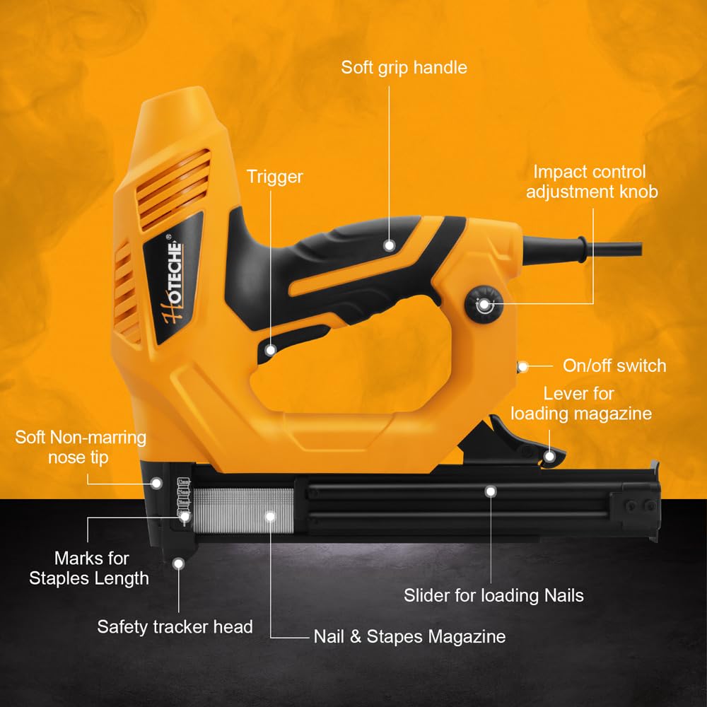Hoteche 12A-motor nailer in action for wood projects.