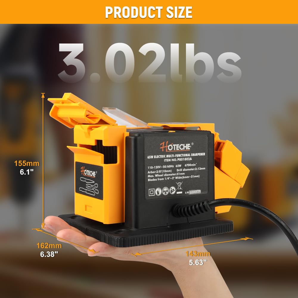 Hoteche 38-arbor 10mm supports compatible sharpening wheels.
