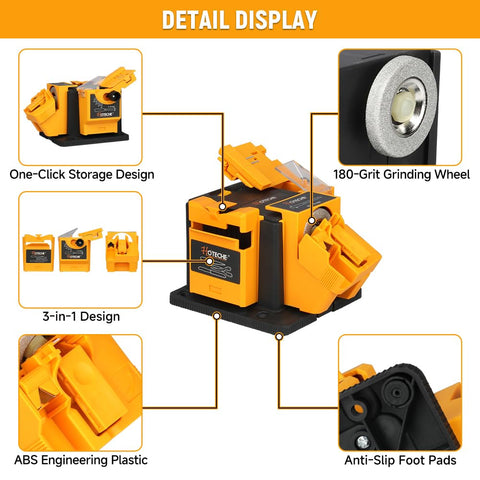 Hoteche 65W motor powers fast sharpening with smooth operation.