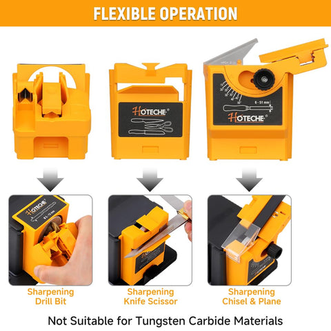 Hoteche sharpens drill bits from 3mm to 13mm with precision.
