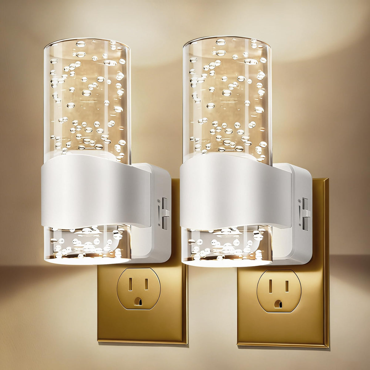 HOTEKME night light with bubble design provides soft bathroom ambiance
