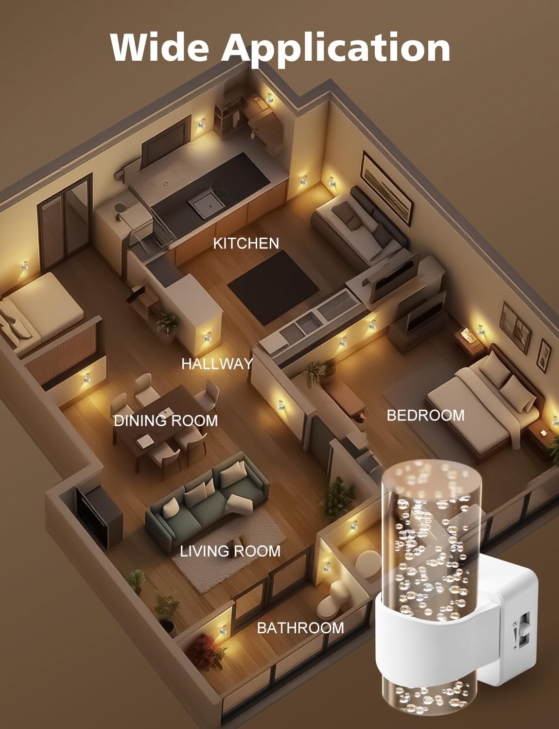 HOTEKME 1W, 25,000+ hour light ensures long-lasting nightly use