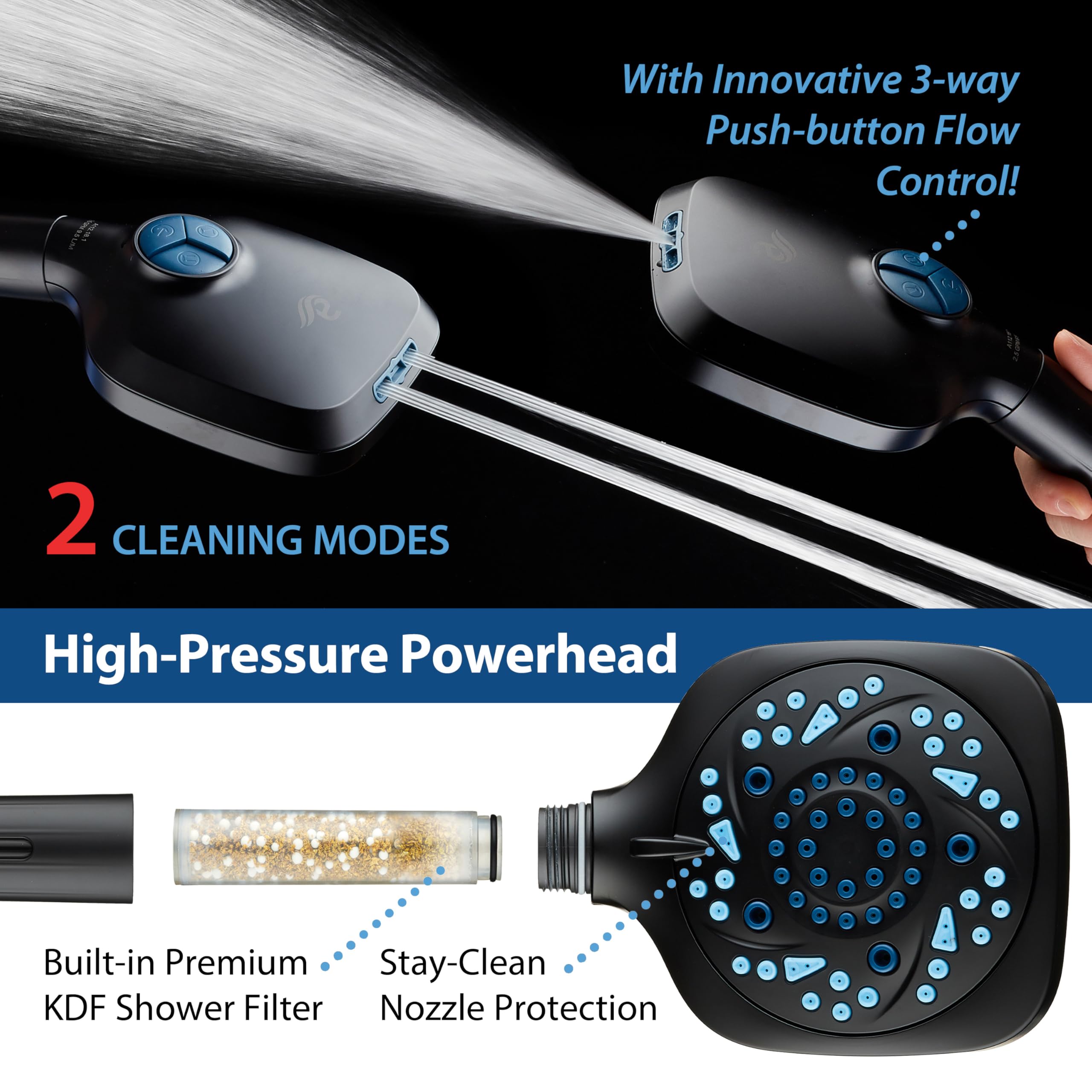 Hotel Spa 72-inch stainless hose extends reach for versatile cleaning
