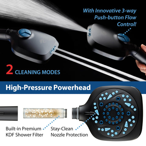 Hotel Spa 72-inch stainless hose extends reach for versatile cleaning