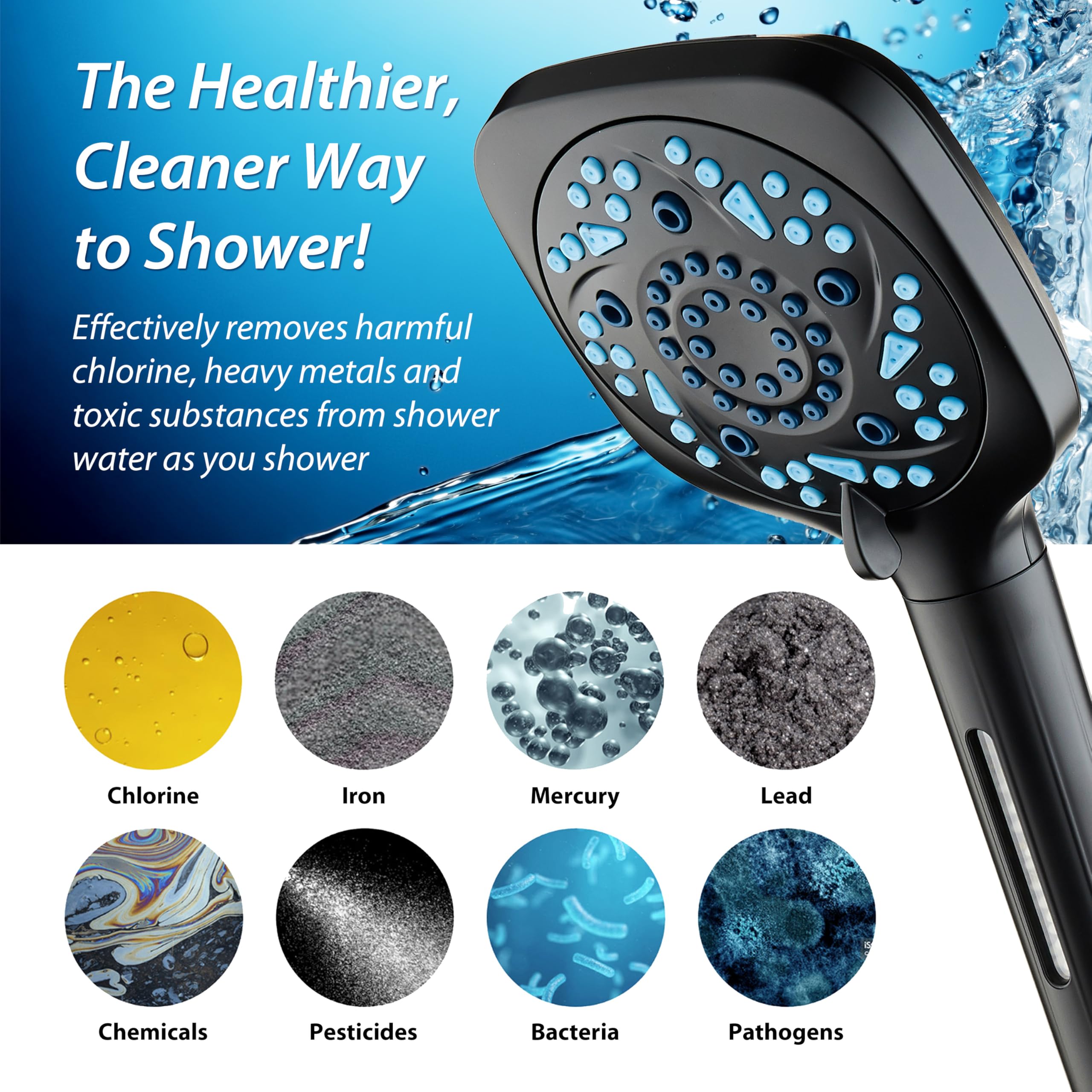 Hotel Spa anti-clog nozzles stay clear for consistent spray