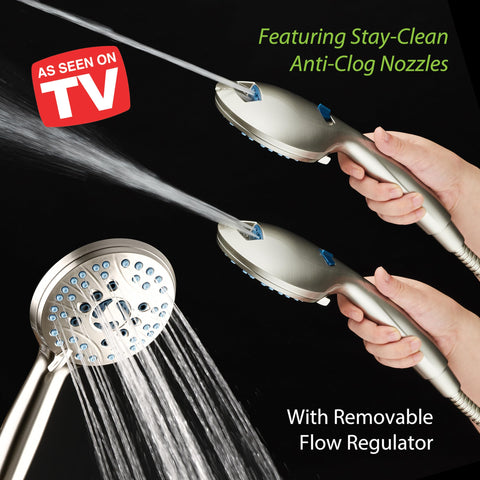 Hotel Spa AquaCare self-clean anti-clog nozzles prevent grime buildup and maintain spray.
