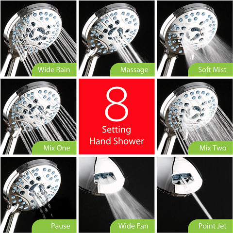 Hotel Spa AquaCare 72 inch hose extends reach for bath and cleaning tasks