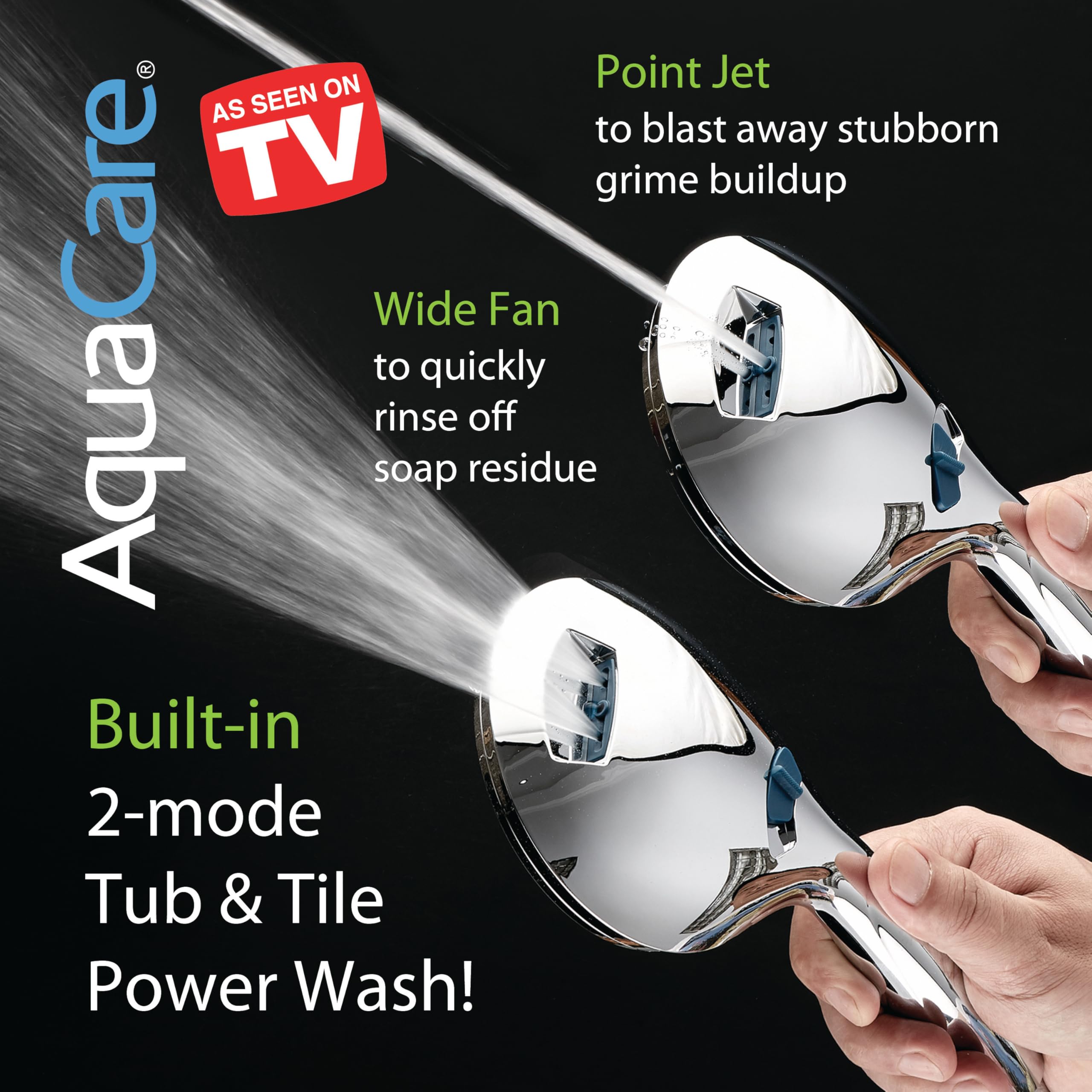 Hotel Spa AquaCare tub and tile power wash cleans grime up to 6 feet away