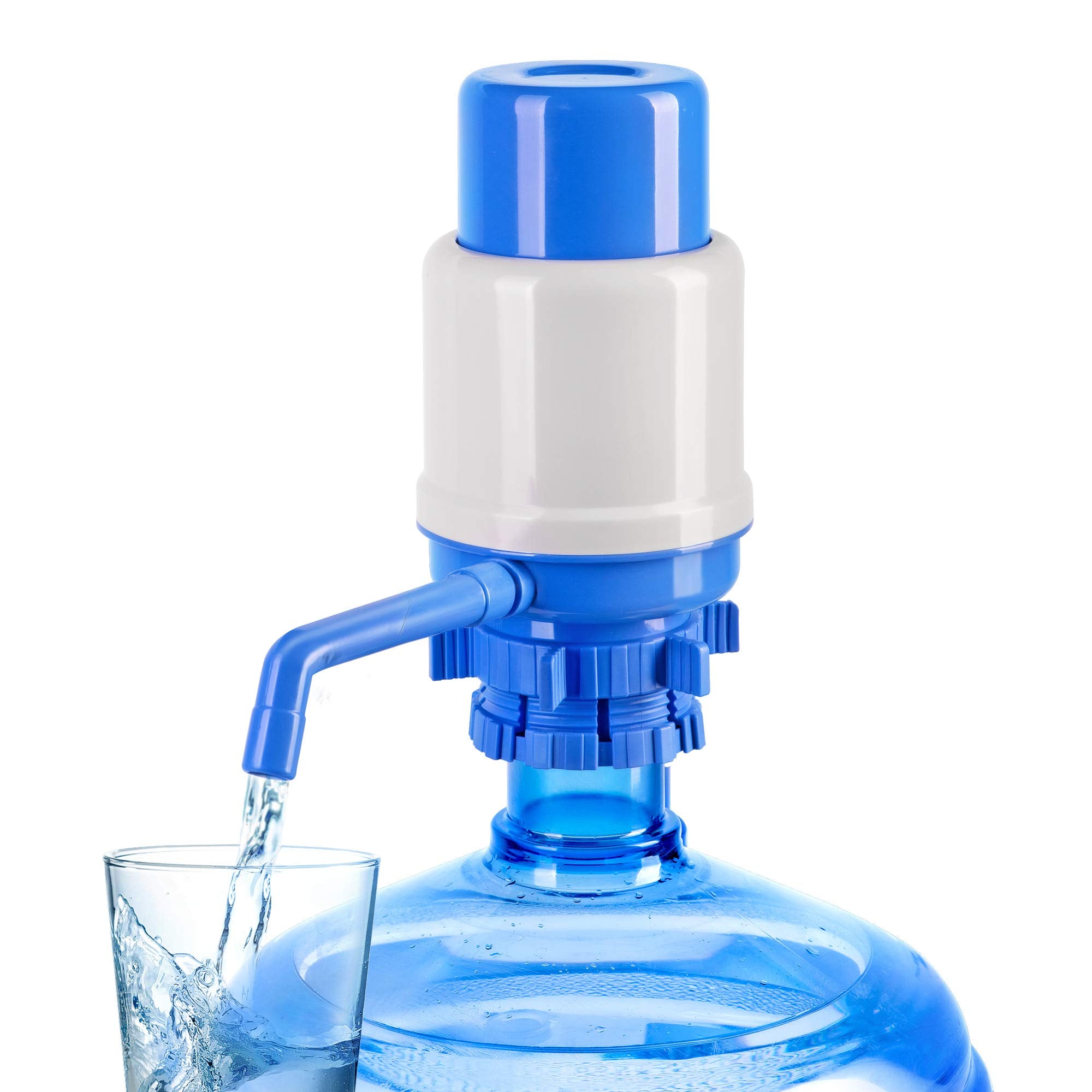 HotFrost manual water pump for 5-gallon bottle shown in use for easy hydration