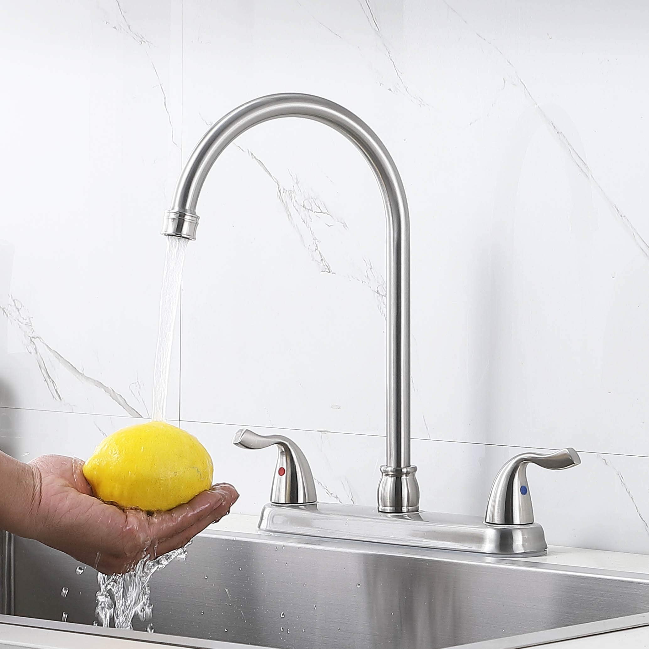 HOTIS HOME high-arc swivel spout kitchen faucet for flexible reach.