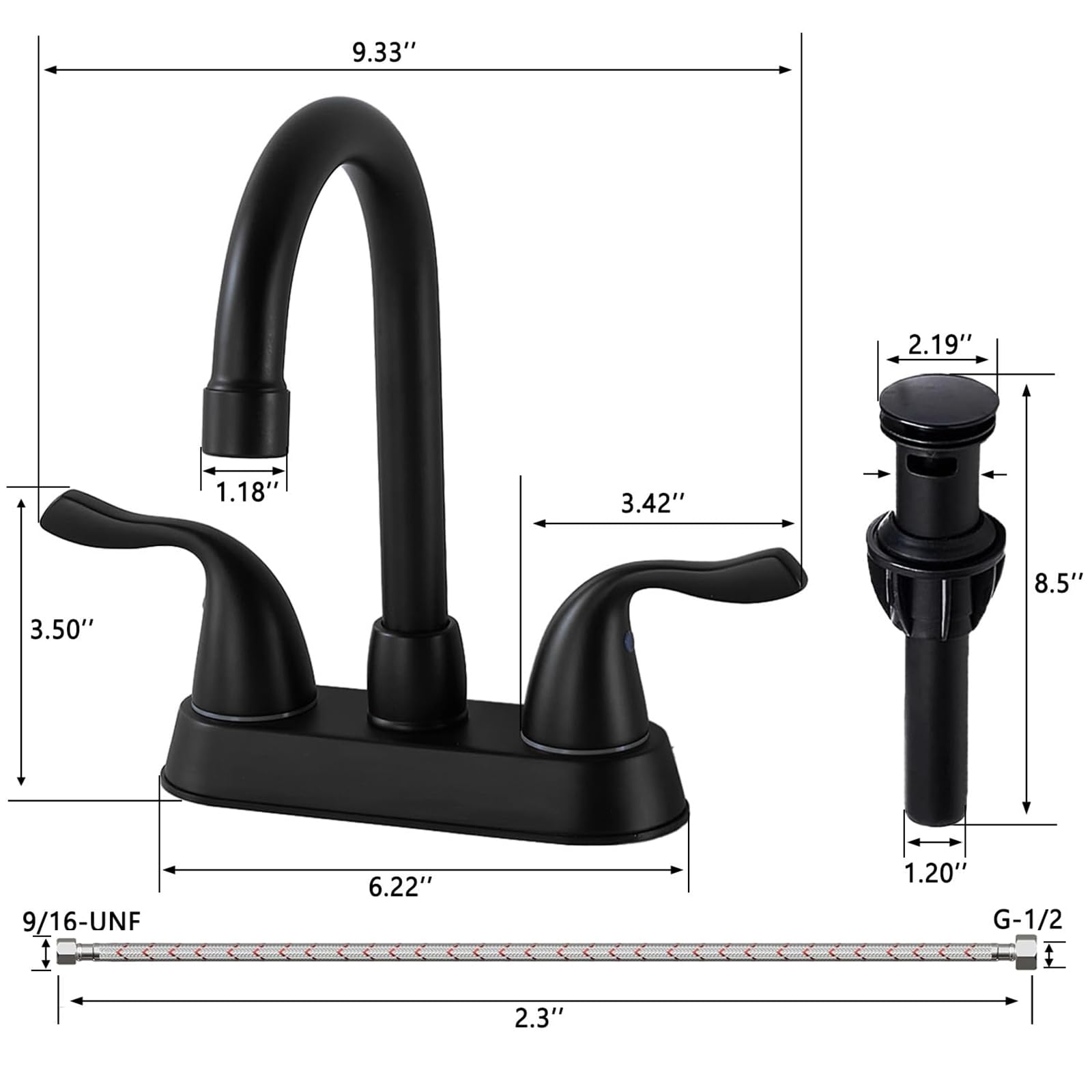 Rotating 360-degree spout offers flexible water outlet positioning for busy sinks