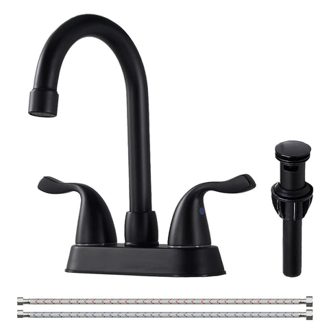 HOTIS HOME matte black 4-inch centerset faucet with durable construction