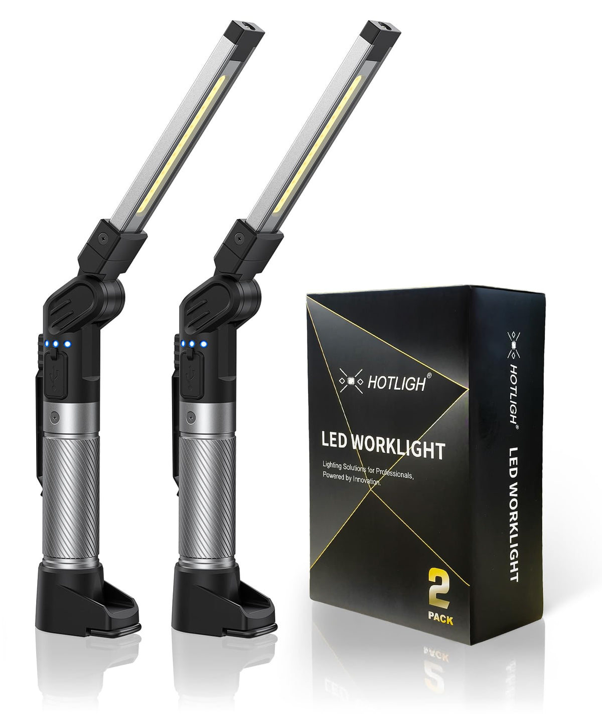 HOTLIGH 800 lumen magnetic work light with foldable design for hands-free repairs