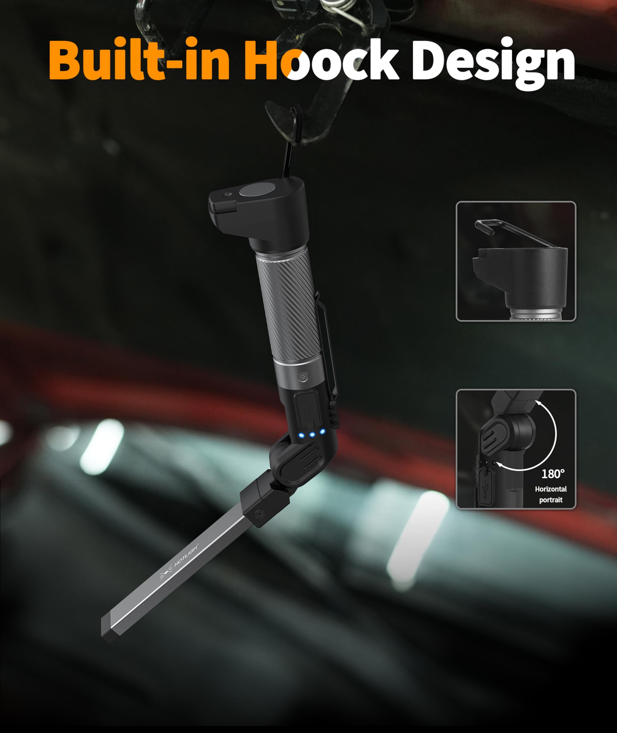 HOTLIGH compact dimensions fit pockets and toolboxes for on-the-go lighting