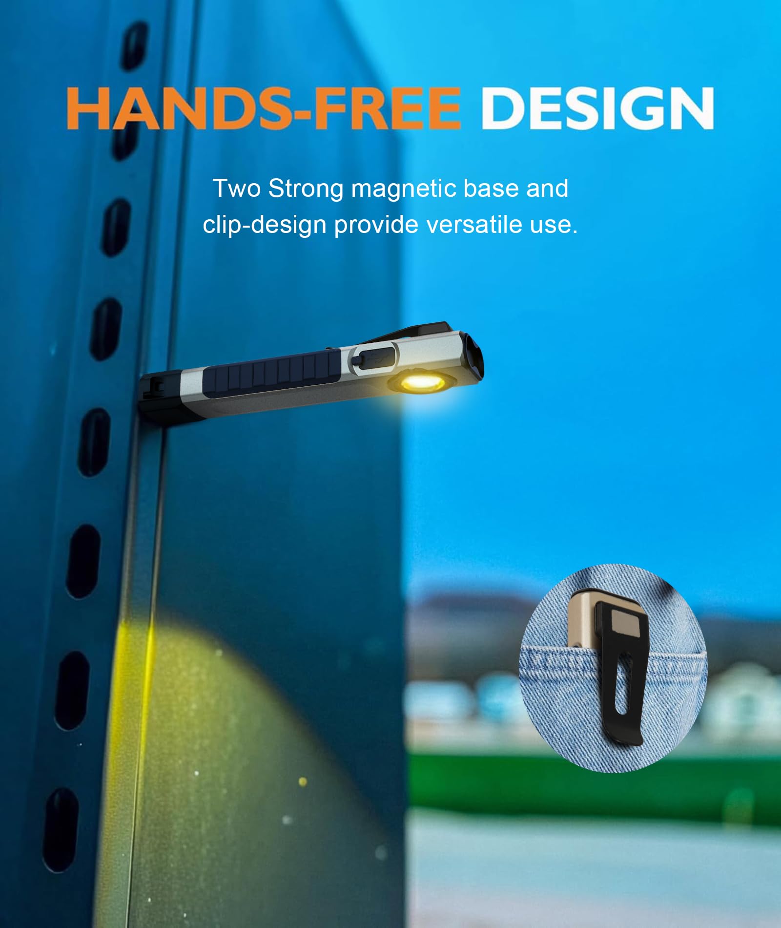 USB-C fast charging powers HOTLIGH quickly for ready-to-use lighting.