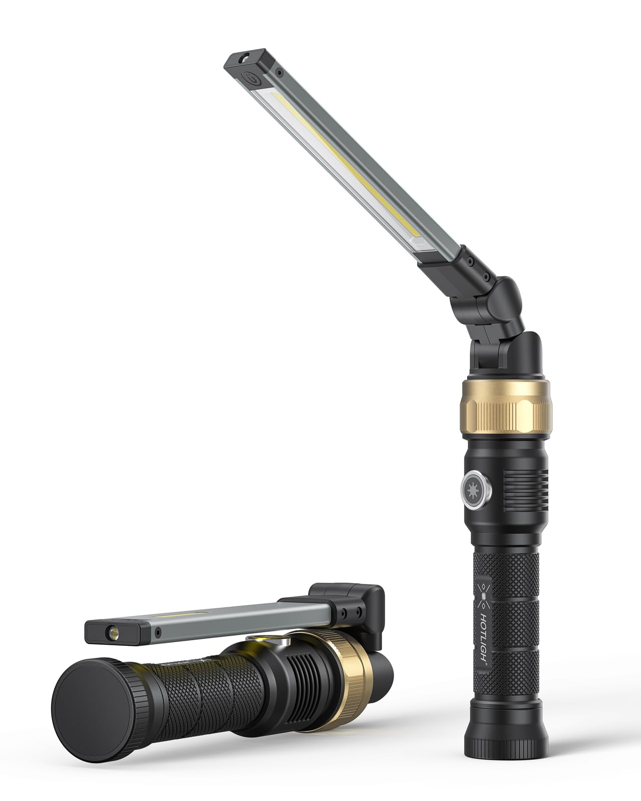 HOTLIGH Rechargeable work light, foldable and compact for easy transport and quick setup.