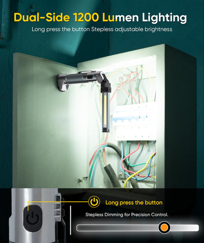 HOTLIGH rechargeable light with Type-C charging for quick power on site