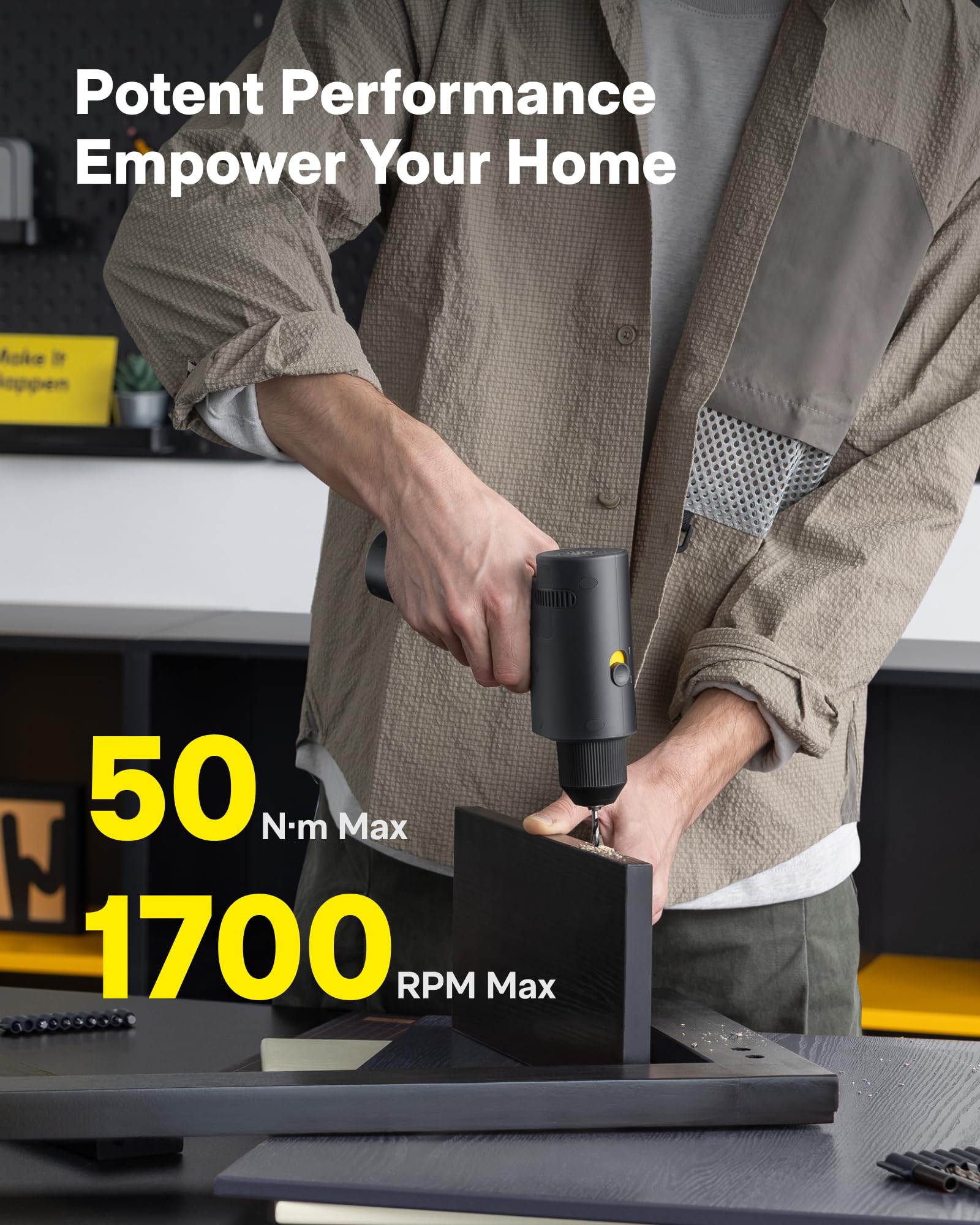 HOTO 16V digital display shows torque levels for precise control.