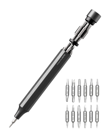 HOTO 24-in-1 multi-bit screwdriver for quick electronics repairs.