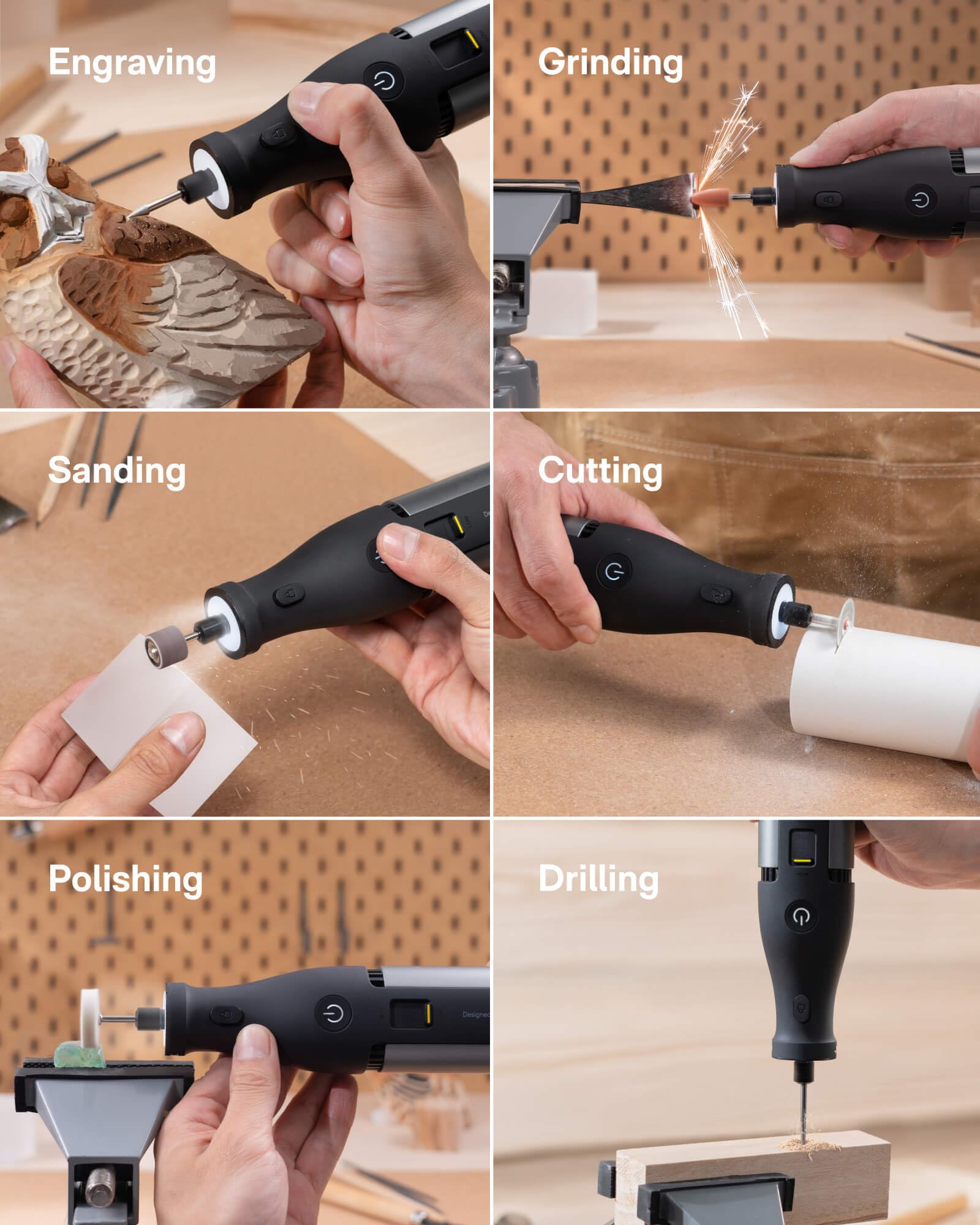 HOTO 37-piece accessory kit enables engraving, sanding, polishing, drilling