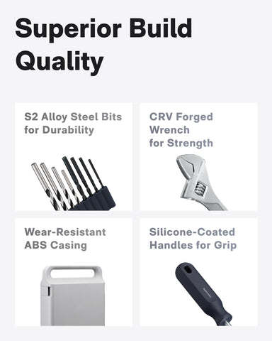 HOTO 50mm S2 alloy bits deliver durable drilling and screwdriving results.
