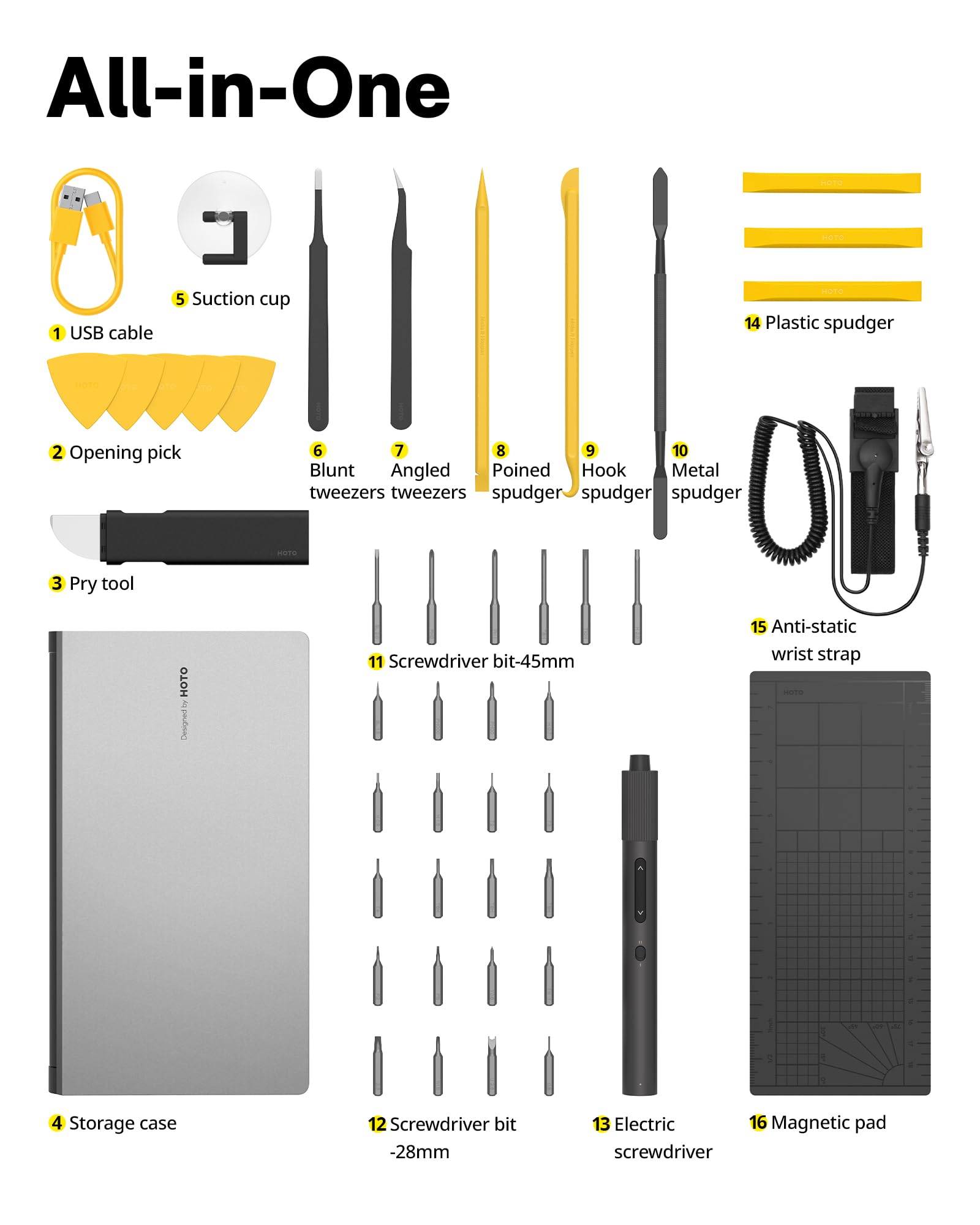 Compact HOTO electric screwdriver ideal for tight spaces and fast fixes.